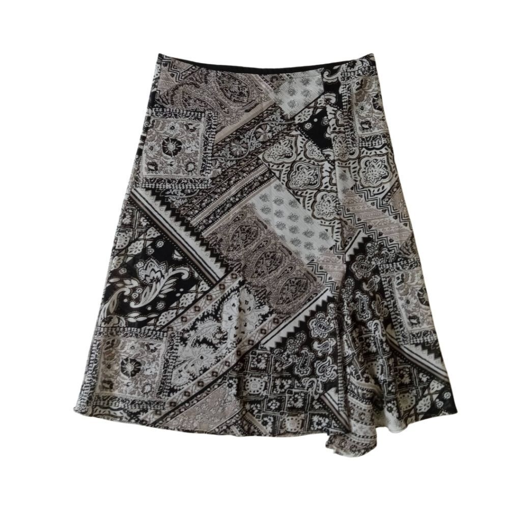 C.L.C Vintage Multicolored Floral Paisley Print A Line Skirt Women's Size 10